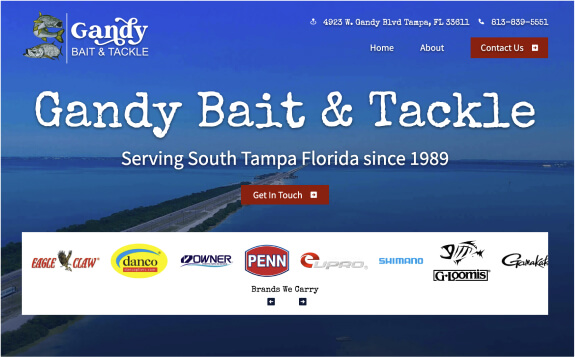 GANDY BAIT AND TACKLE desktop version